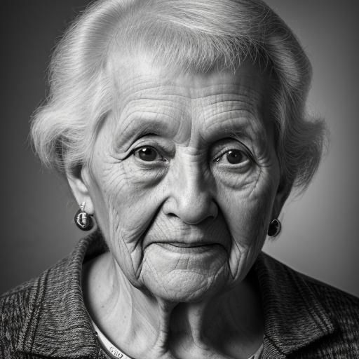 Elderly Lady Portrait in Chiaroscuro Style