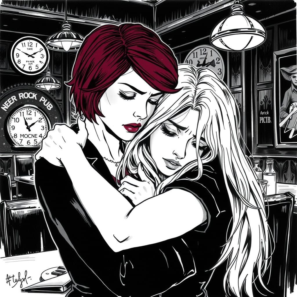 Tender Moment in a Rock Pub