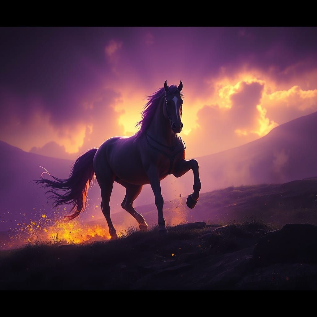 Ethereal Stallion Basks in Celestial Glow