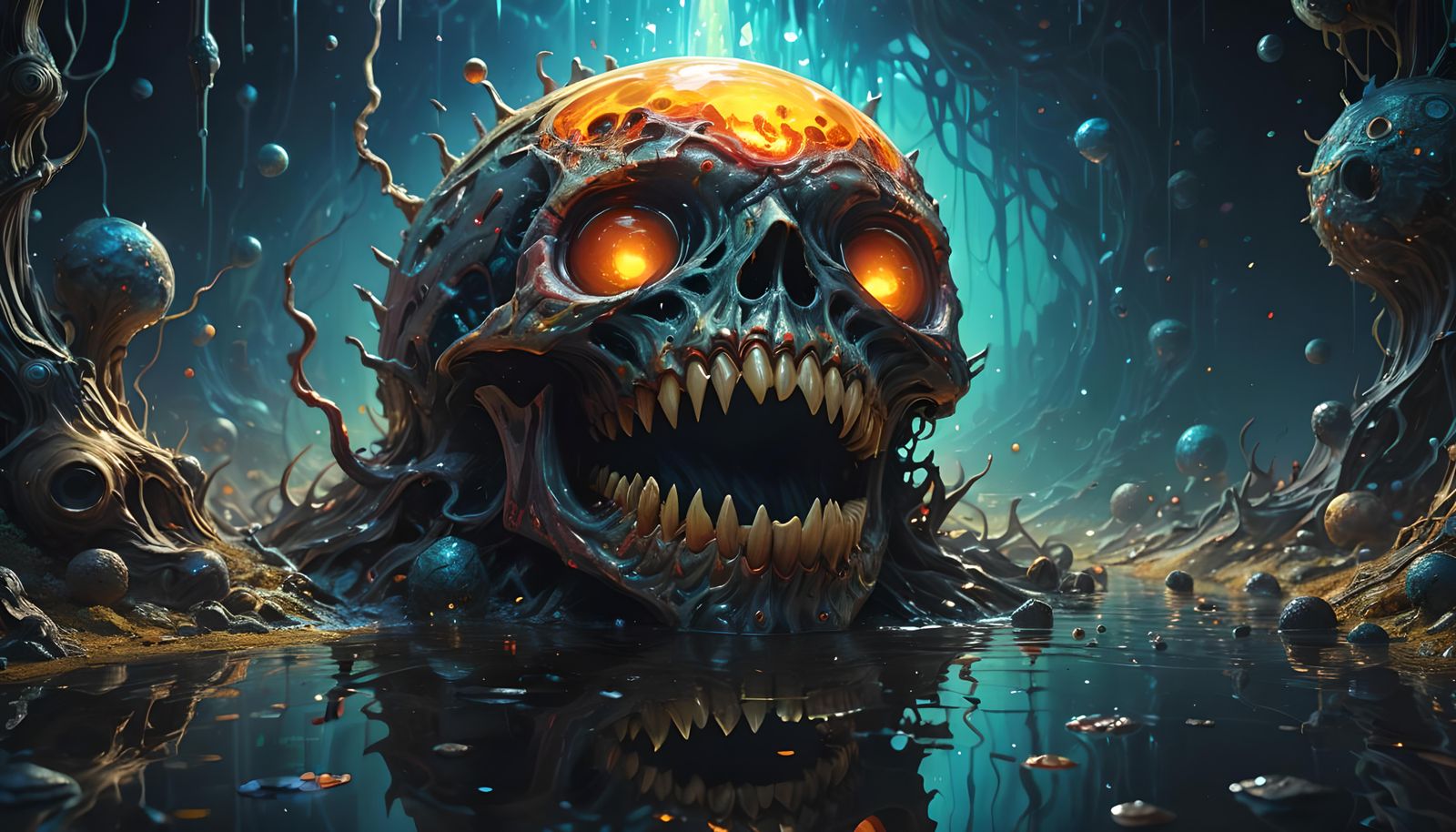 Cosmic Abyss of Horror in Photorealistic Style