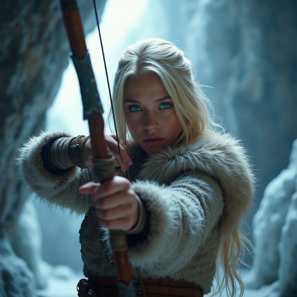 Icy Archer Portrait in Hyperdetailed 8k Resolution