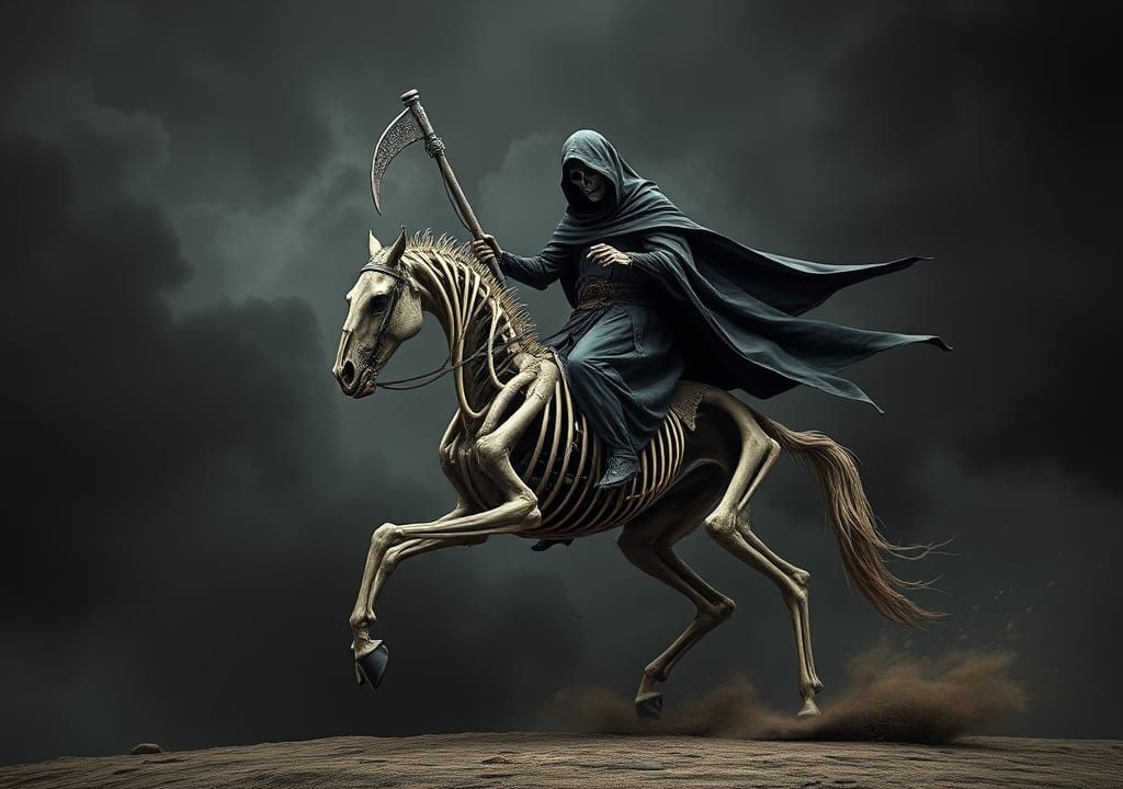 The Grim Reaper Rides a Skeletal Horse