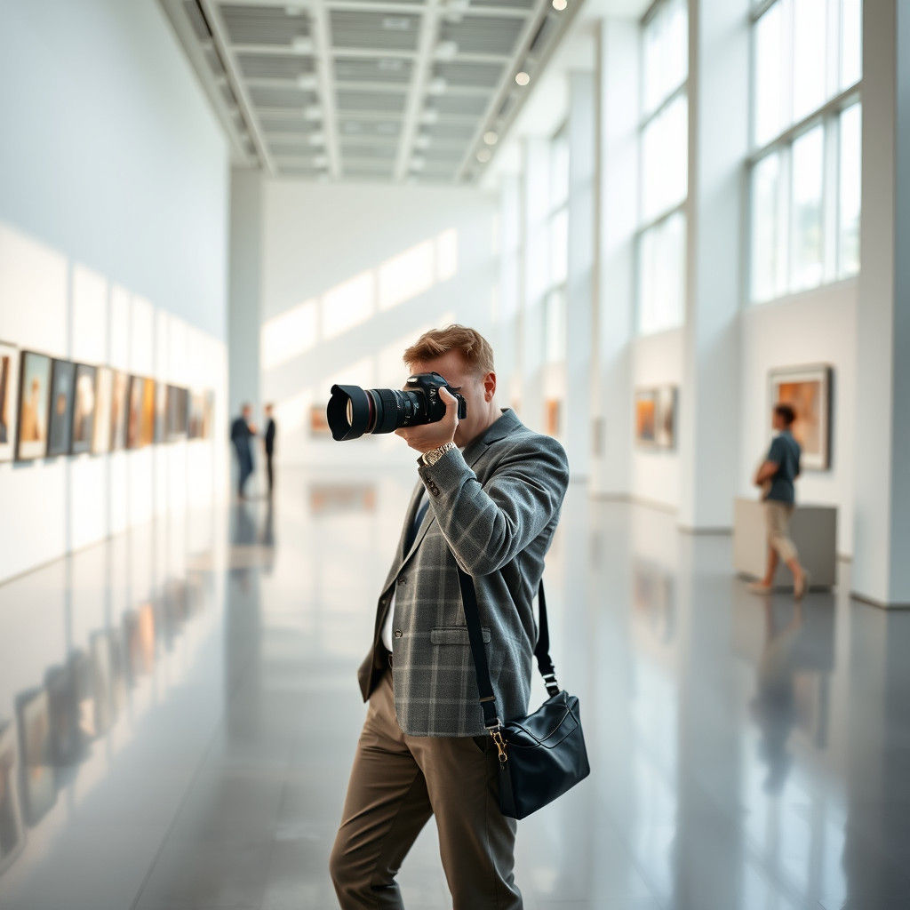 Modern Exhibition Space in Photorealistic Style