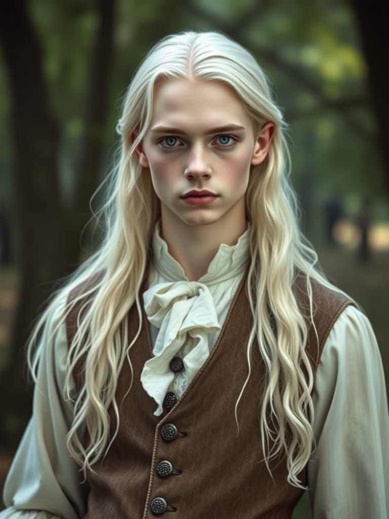 Ethereal Man in Medieval Spring Ball Costume