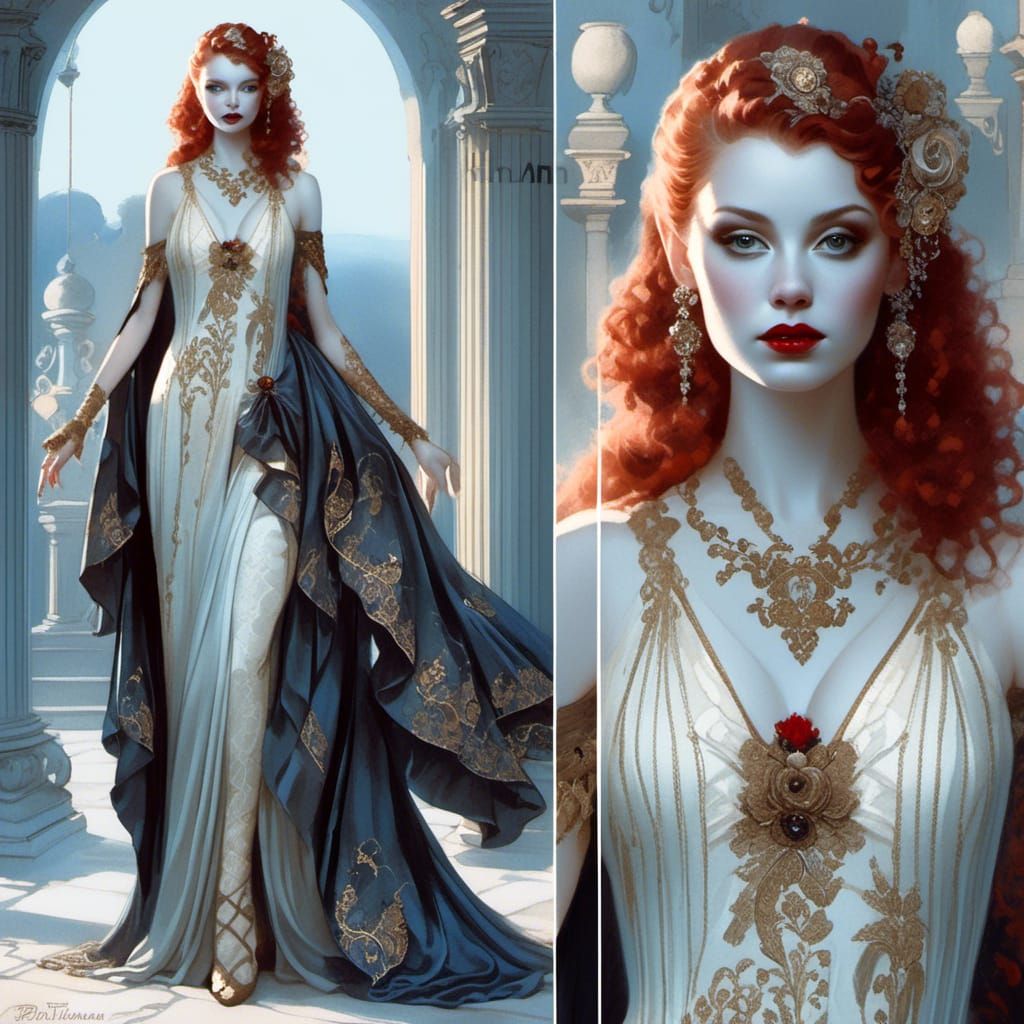 Rococo Lady in Velvet and Lace Portrait