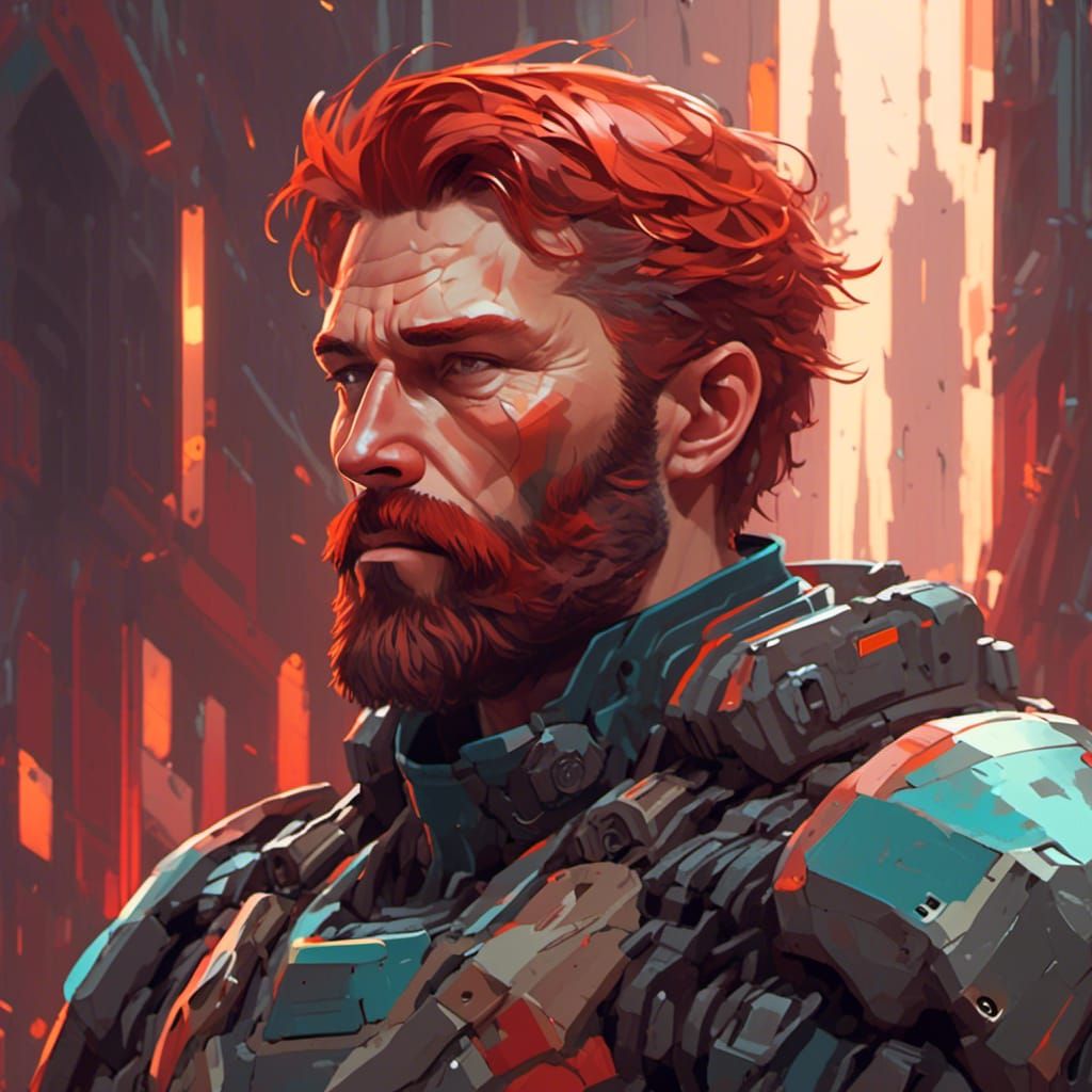 Futuristic Military Armor Portrait in Hyperdetailed Style