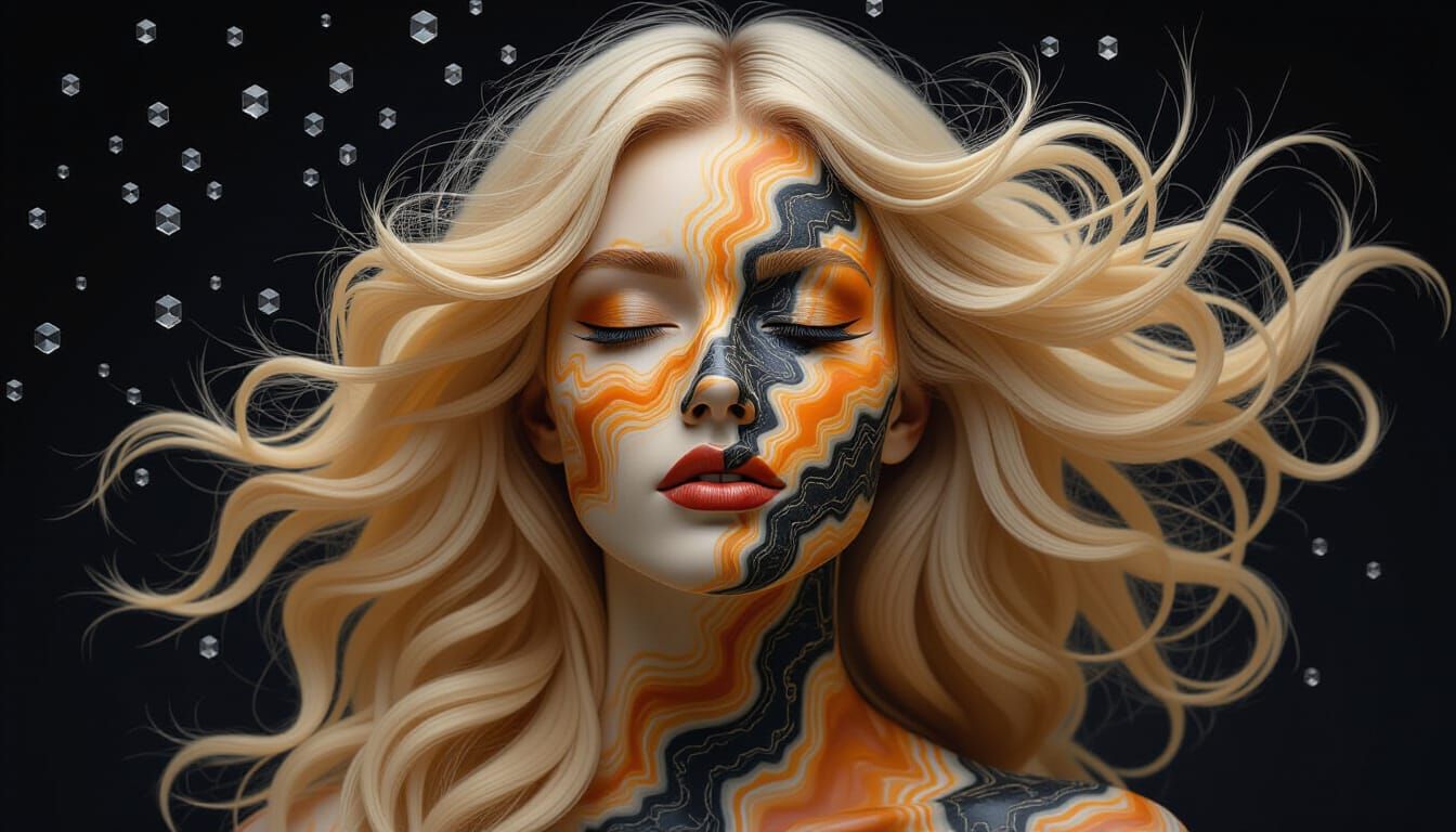 Agate Woman with Flowing Hair and Ashes