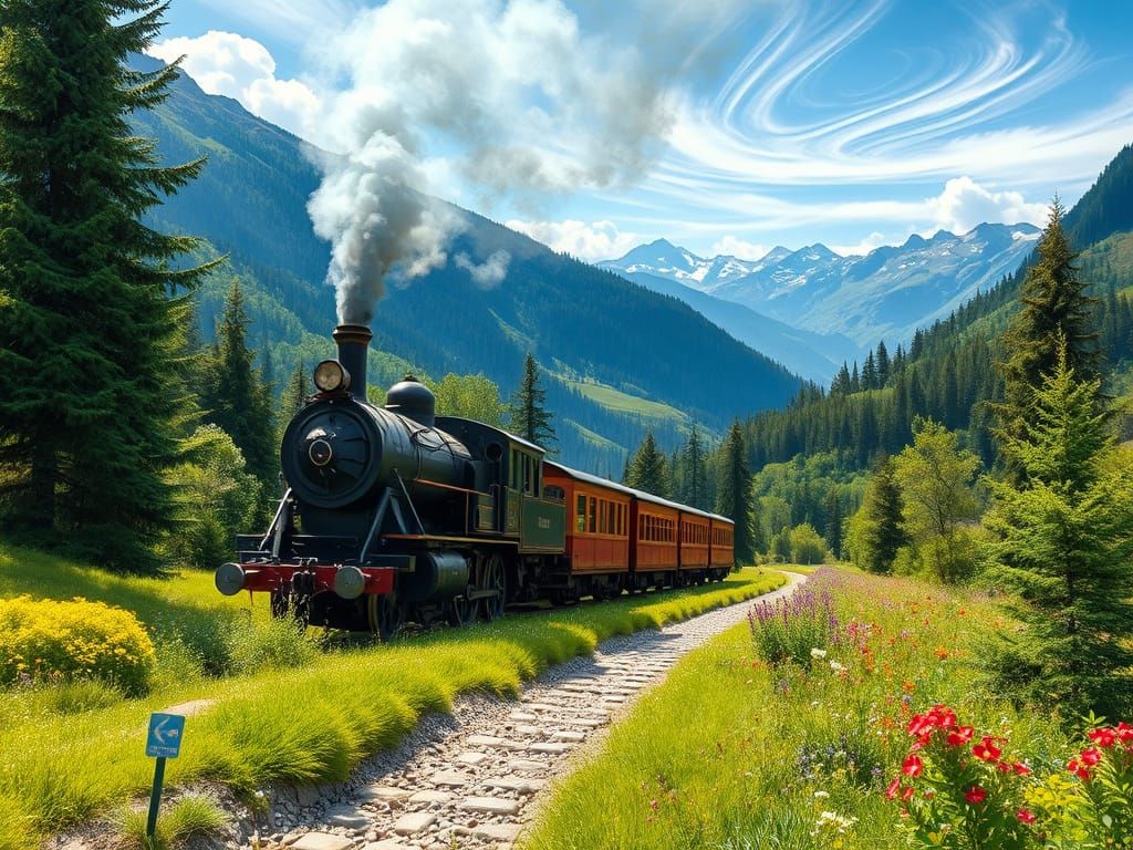 Old train in the alps