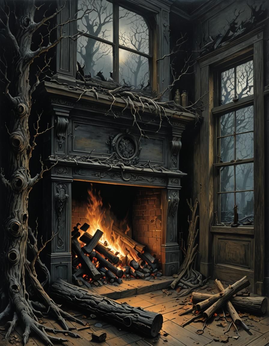 Whispering Trees in Dark Fantasy Style