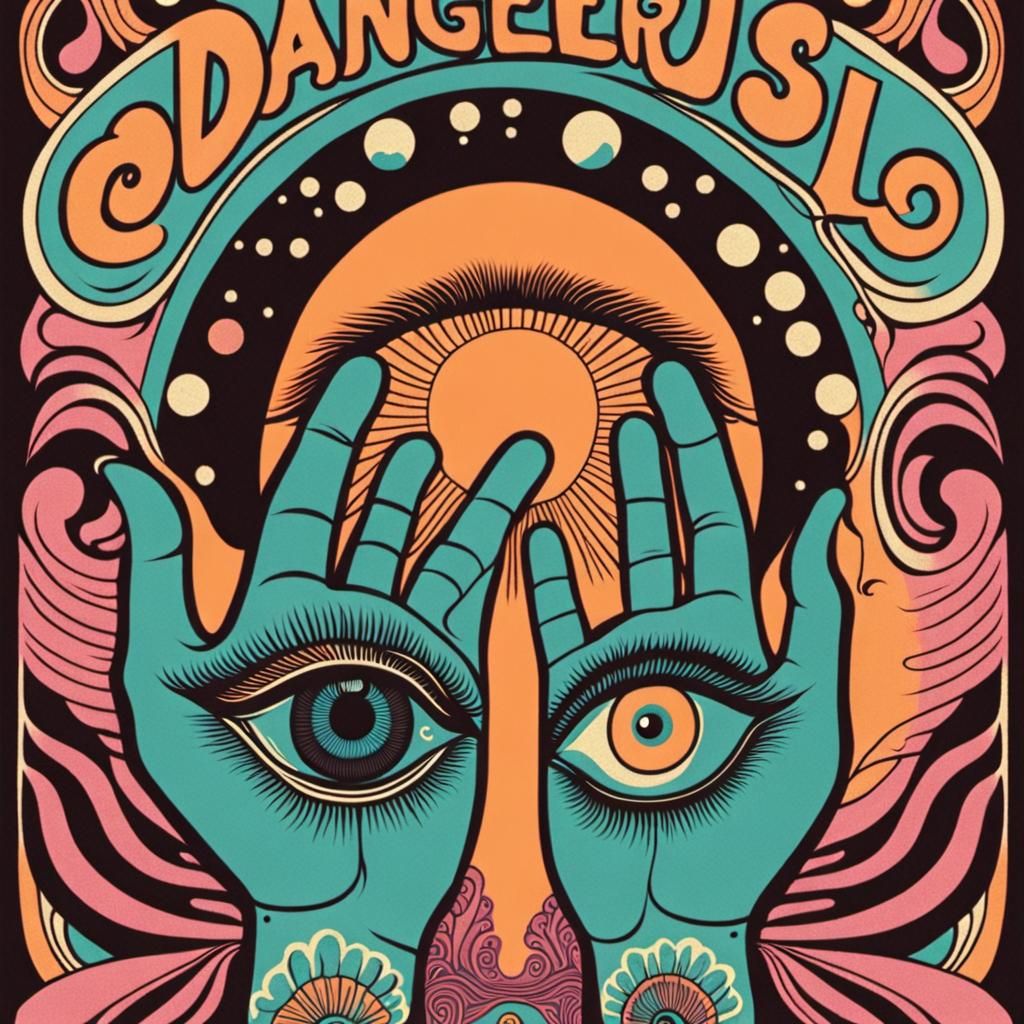 Psychedelic Band Graphic in Art Nouveau Style
