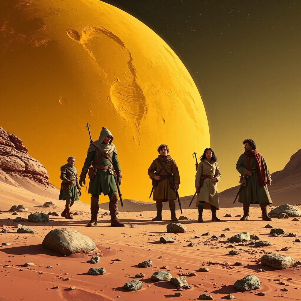 Narnia Characters on Mars in Anime Style