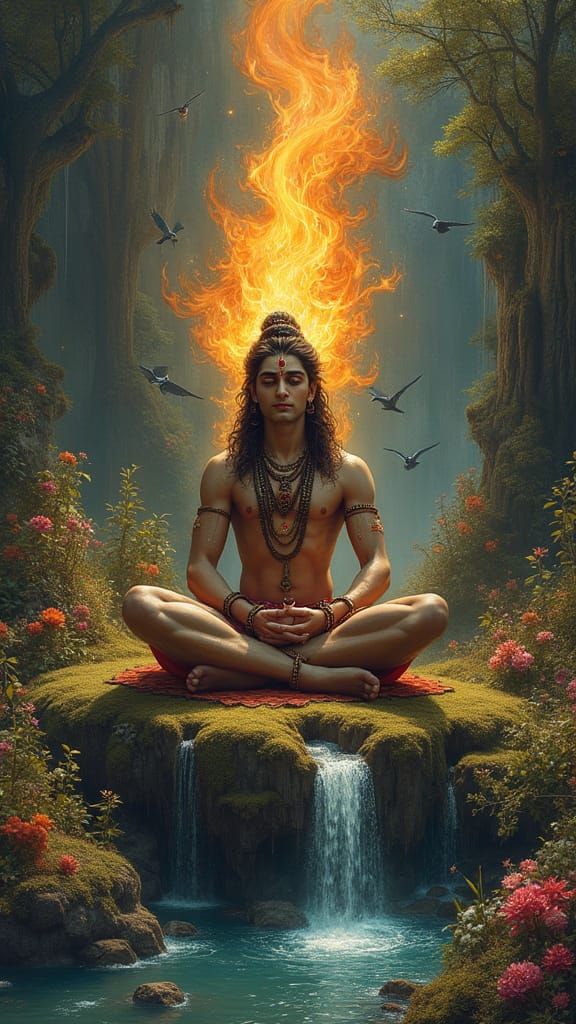 Lord Shiva Meditating in the Himalayas
