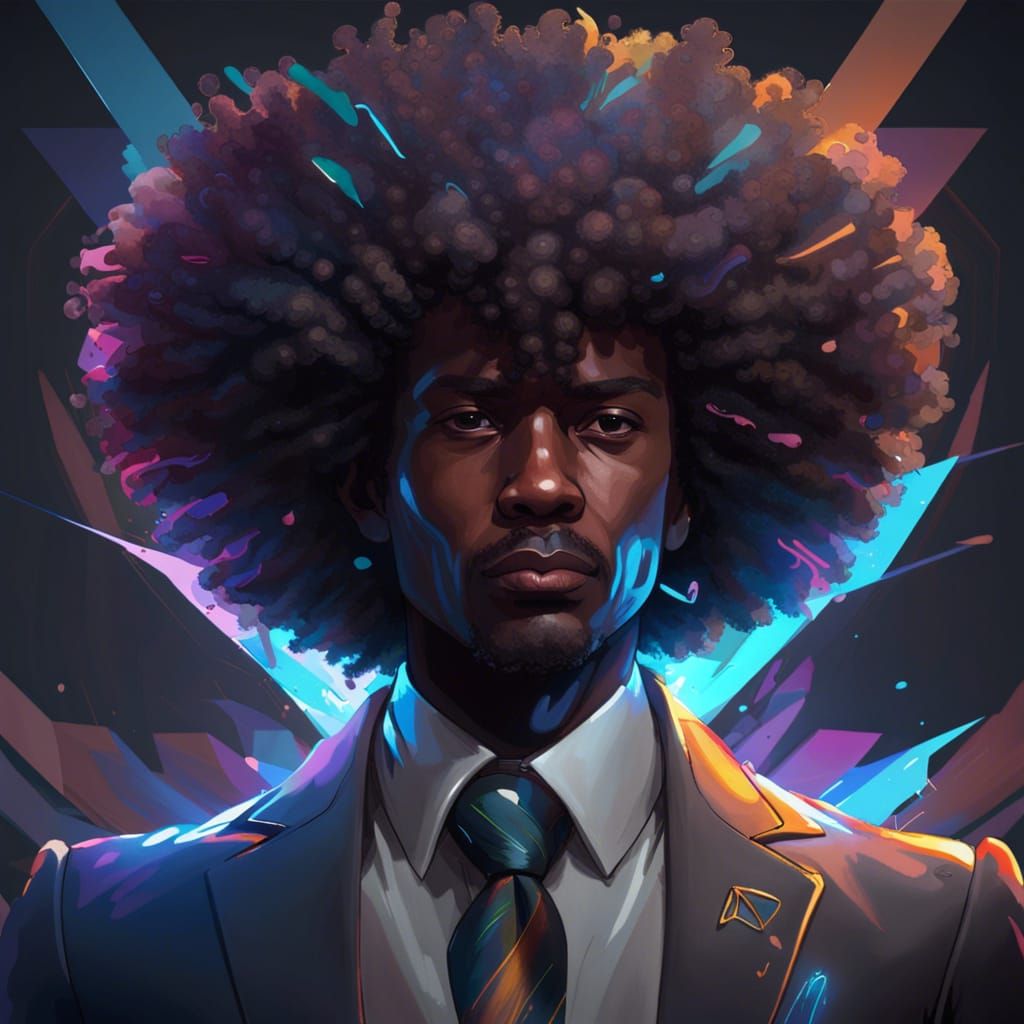 Black Man in Suit: Hyperdetailed Artstation Portrait