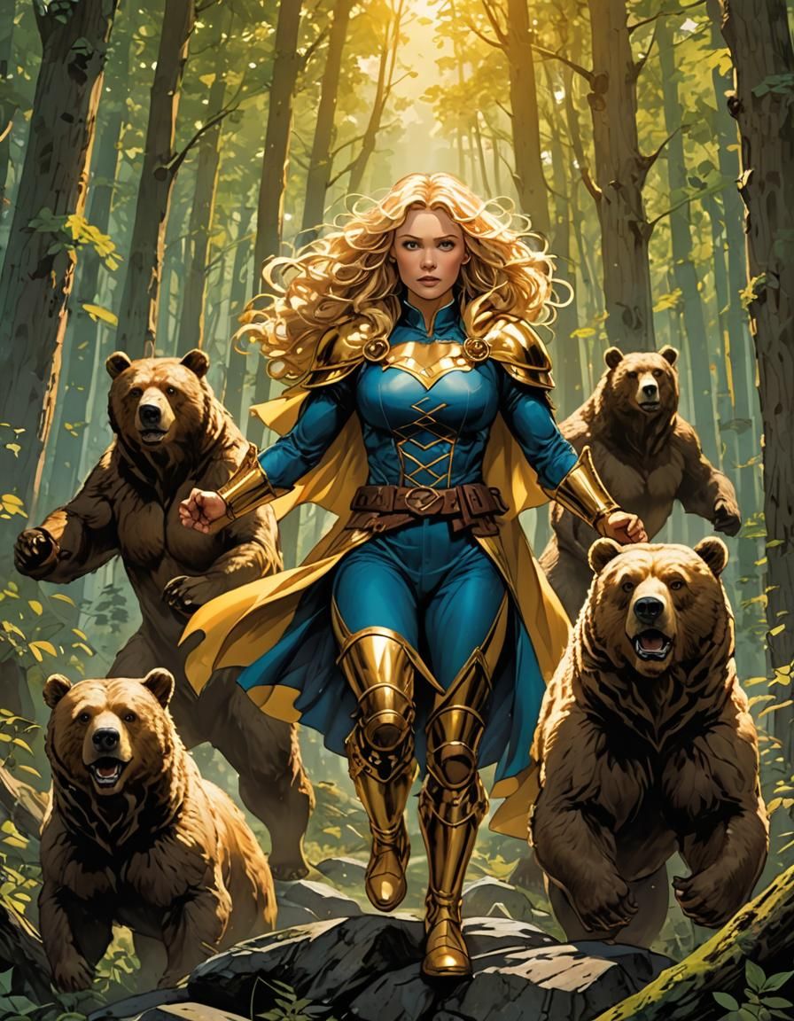 Fairy tales x Marvel.... Captain Goldilocks and the bears