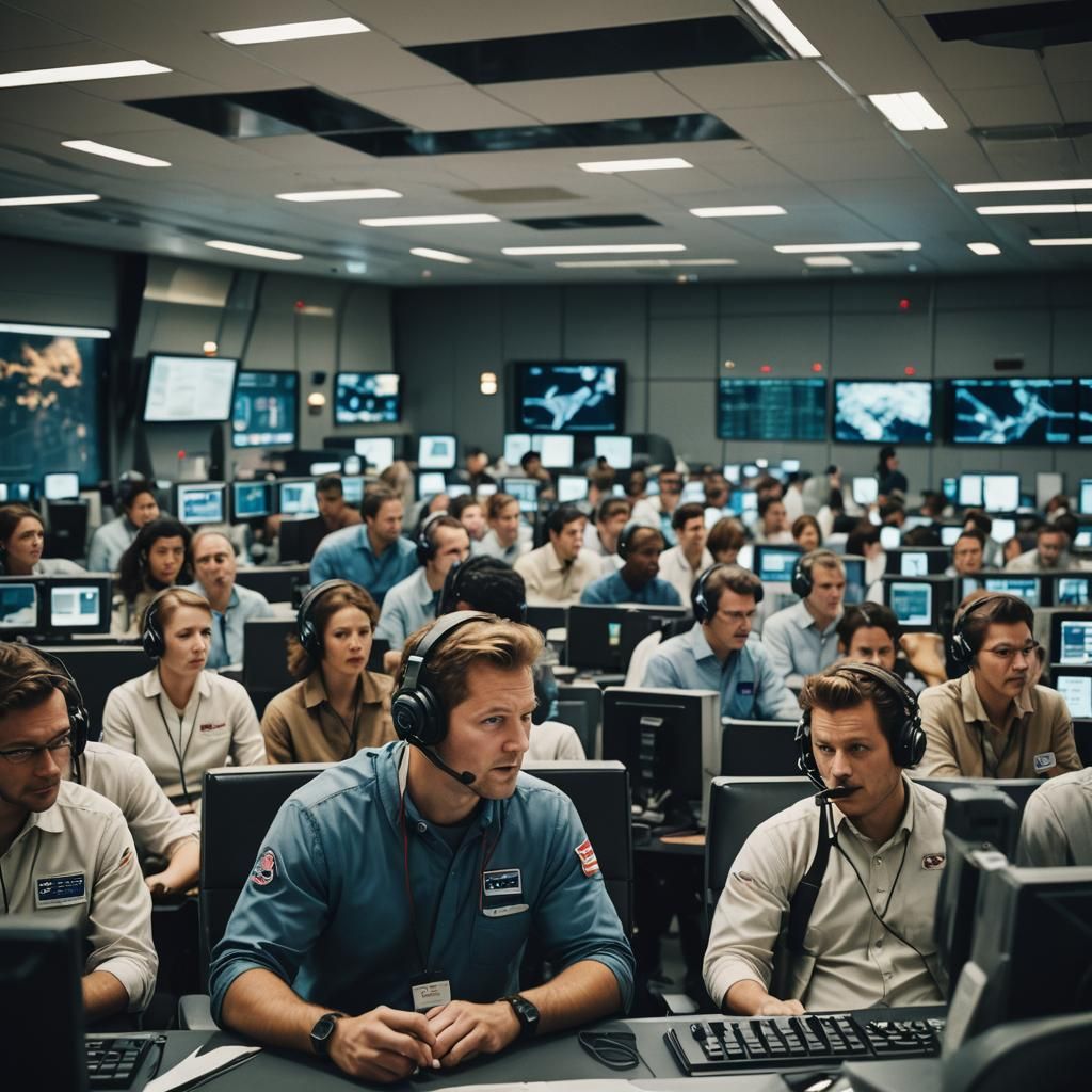 High-Stakes Space Station Control Room in Crisis