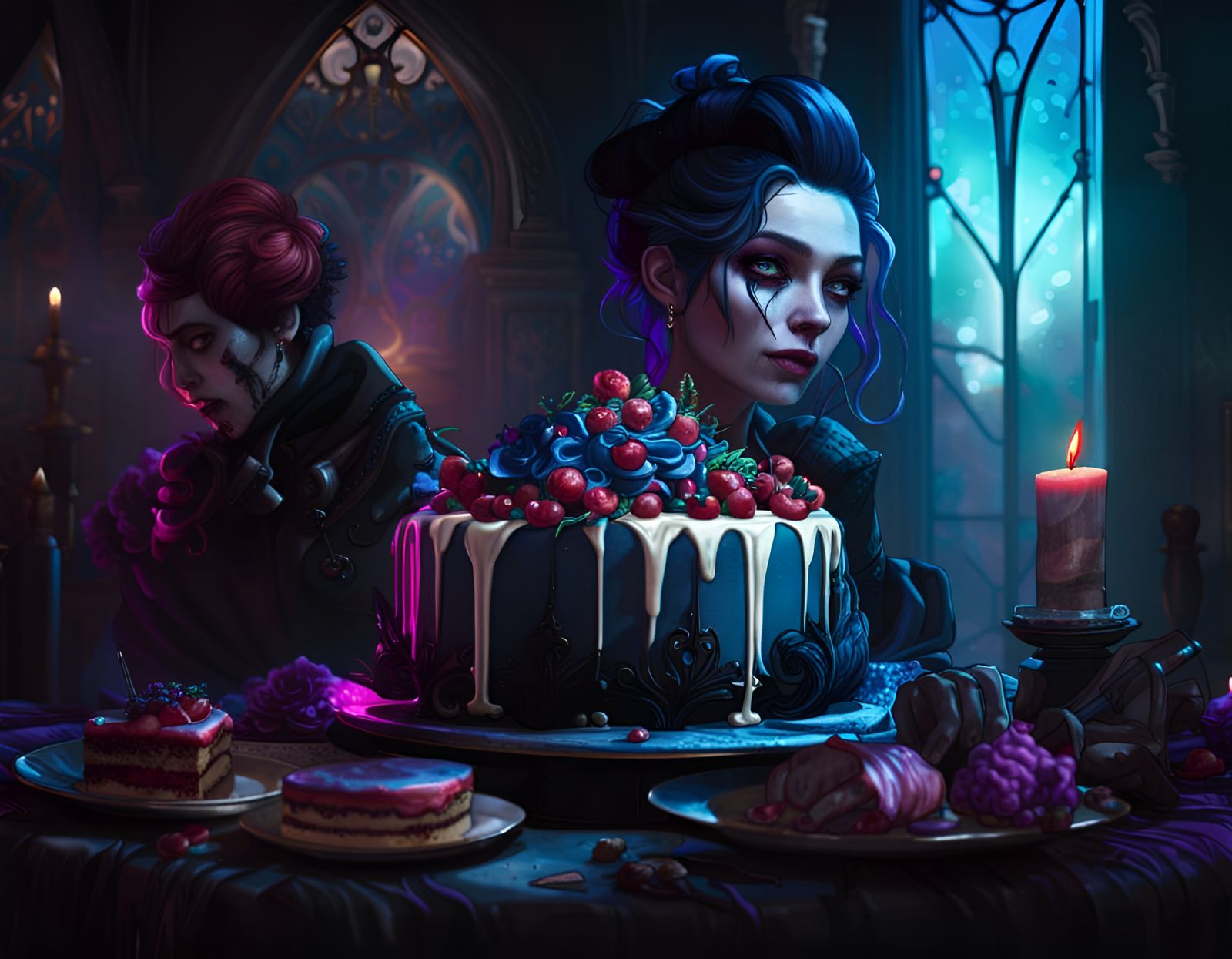 Gothic Desserts in a Hyperdetailed Art Style