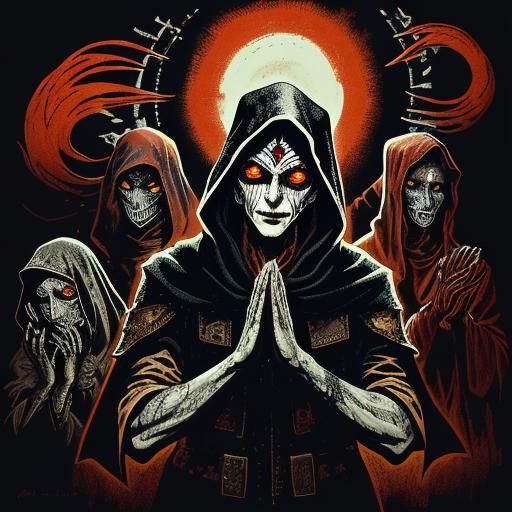 Surrealist Cult Ritual with Steampunk Elements