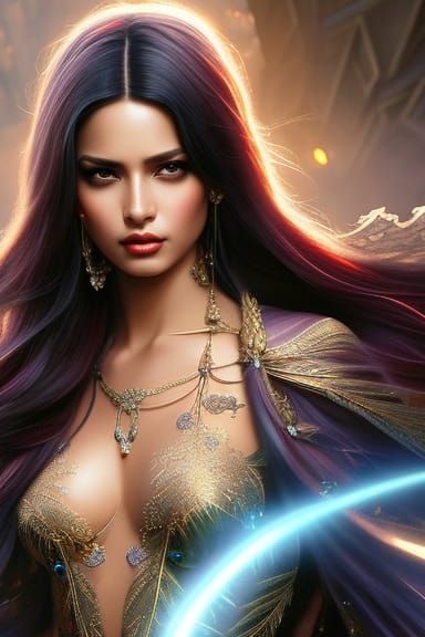 Beautiful Brazilian Woman in Ethereal Fantasy Style