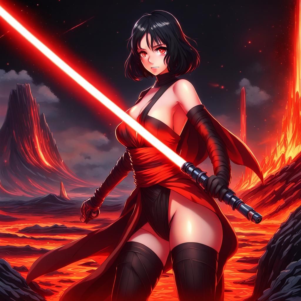 Anime Sith Girl with Lightsaber