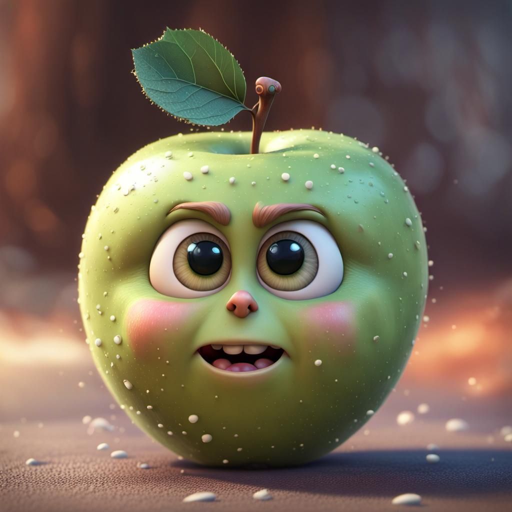 Hyperrealistic Portal to a Macro Apple in 3D