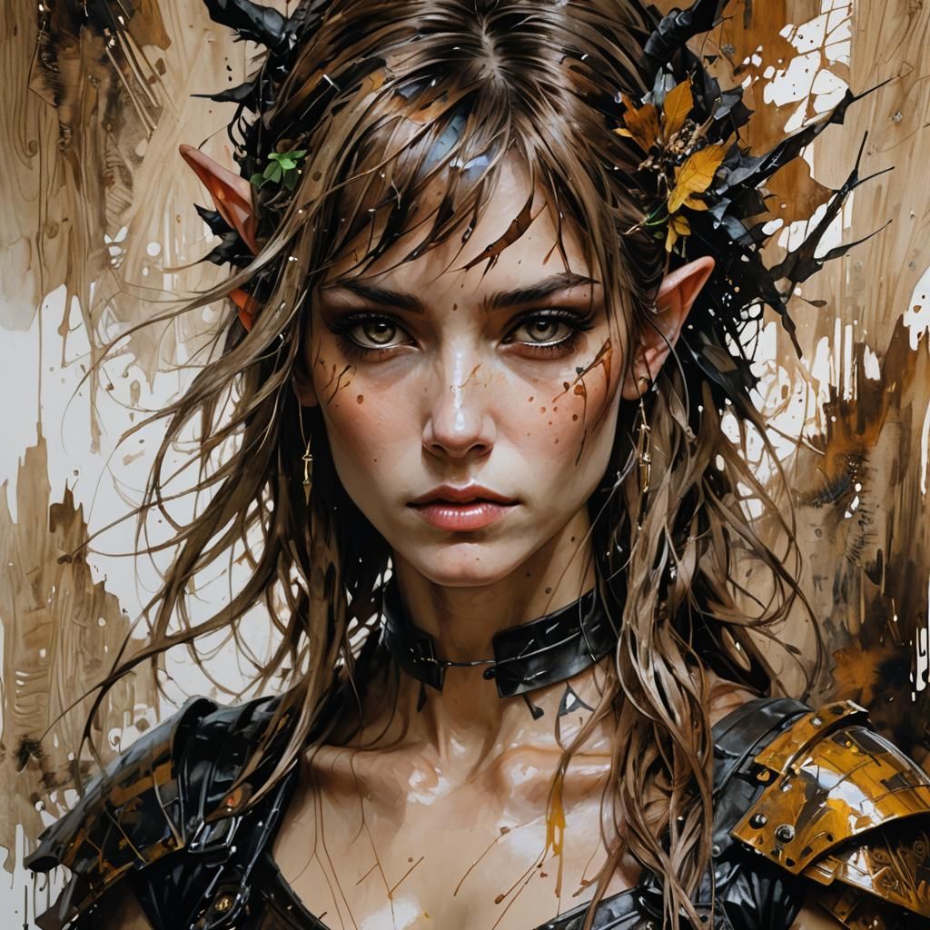 Gorgeous Wood Elf Portrait in Hyperrealistic Style