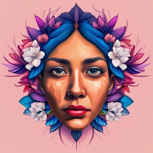 Joyful Broken Face Portrait in Hyperrealistic Style