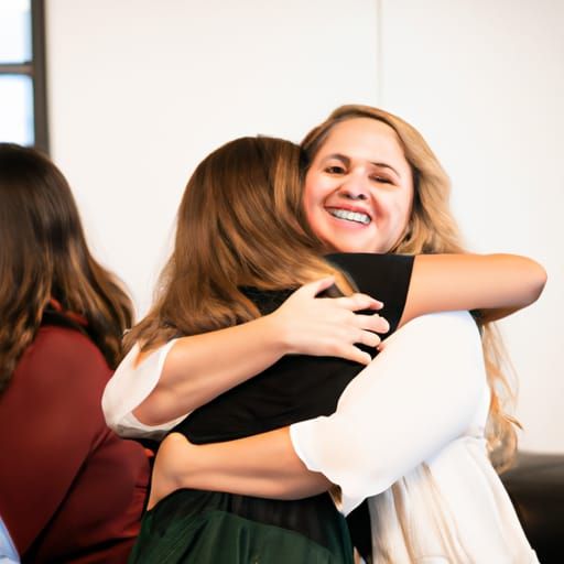 Warm Embrace: A Heartfelt Reunion of Friends