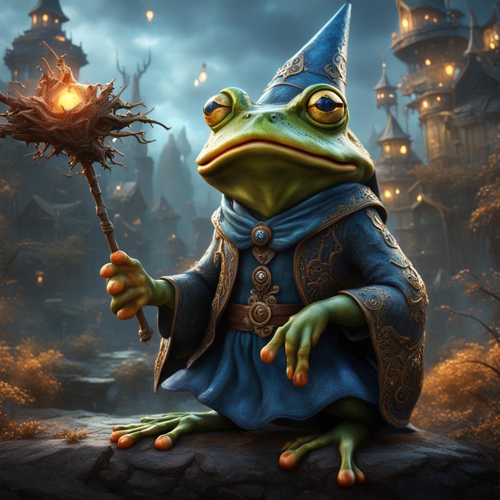 Frog Witch with Blonde Hair: Fantasy Concept Art