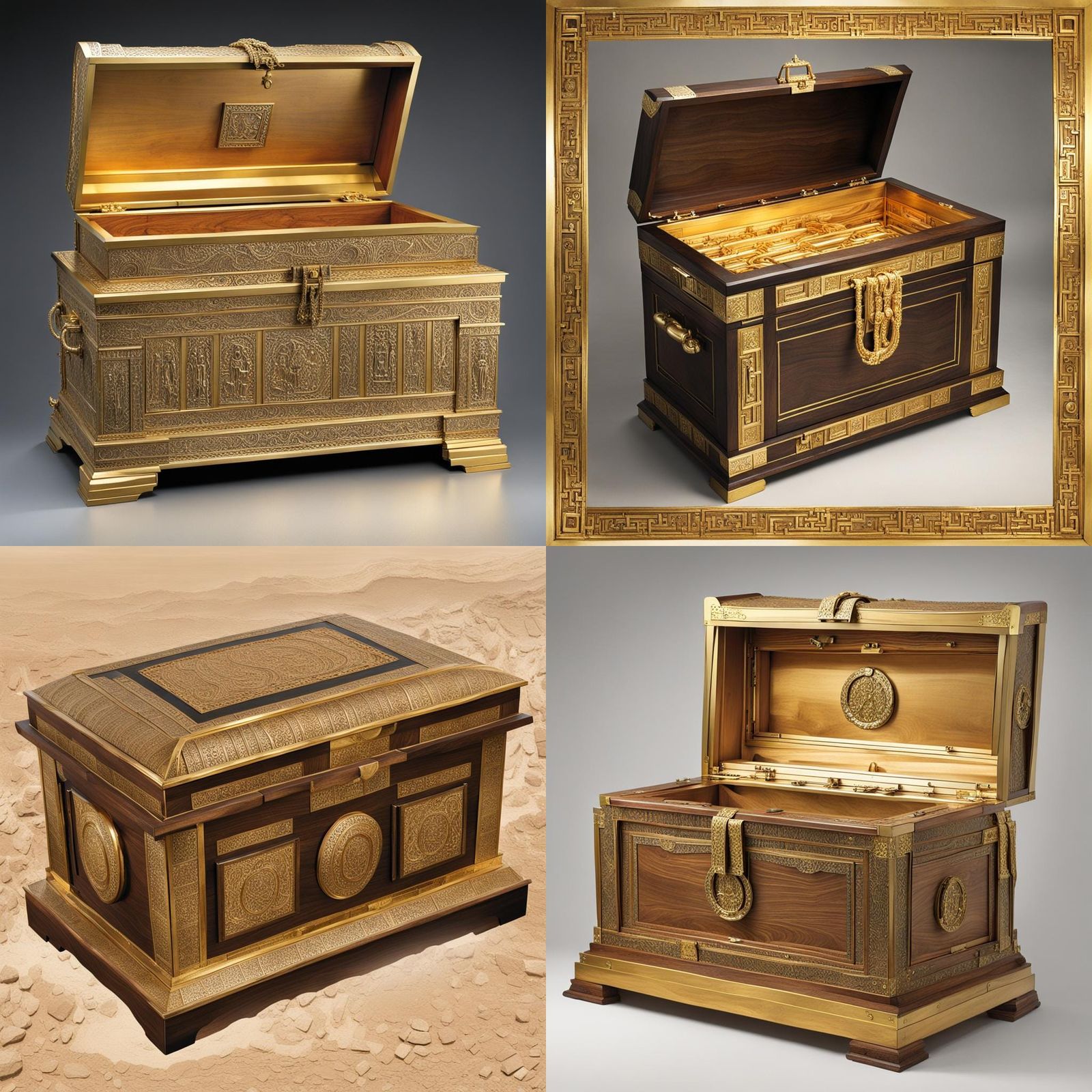 Hyperrealistic Depiction of Bezalel's Ark of the Covenant