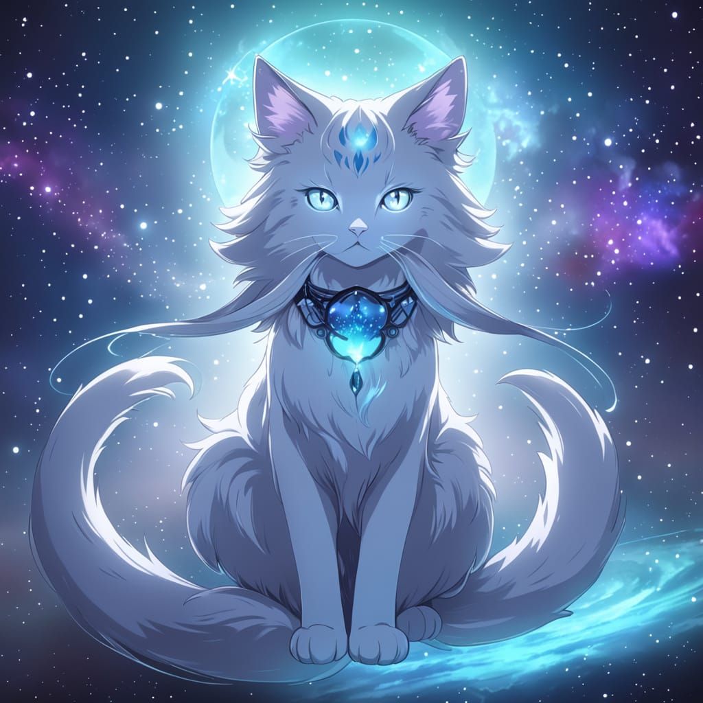 Bioluminescent Feline Beings of the Nebulae