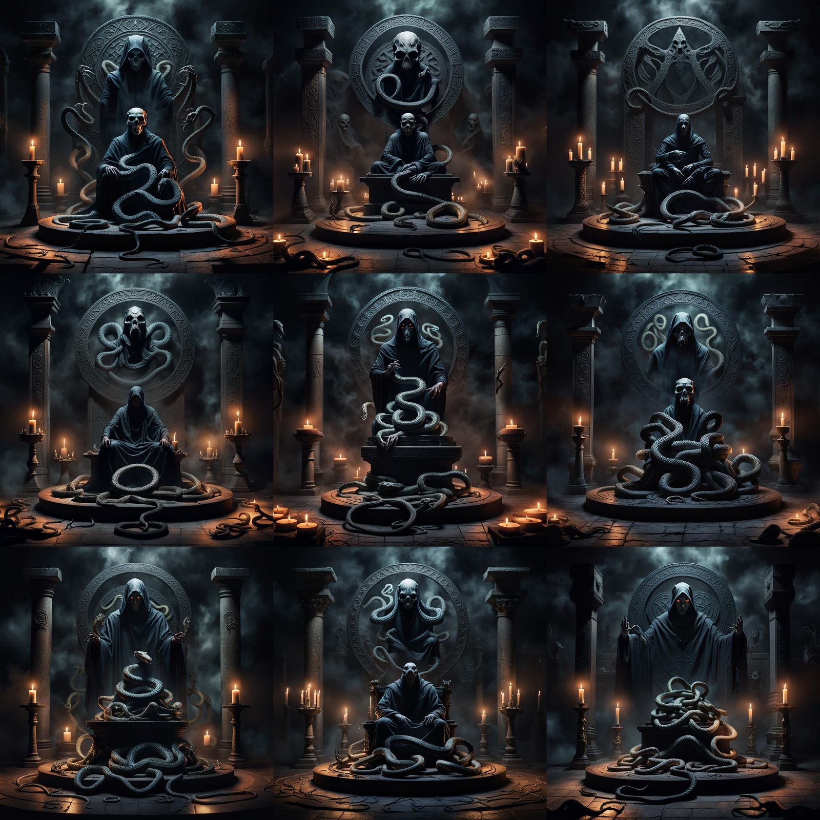 Ominous Symbol on Altar in Dark Fantasy Illustration