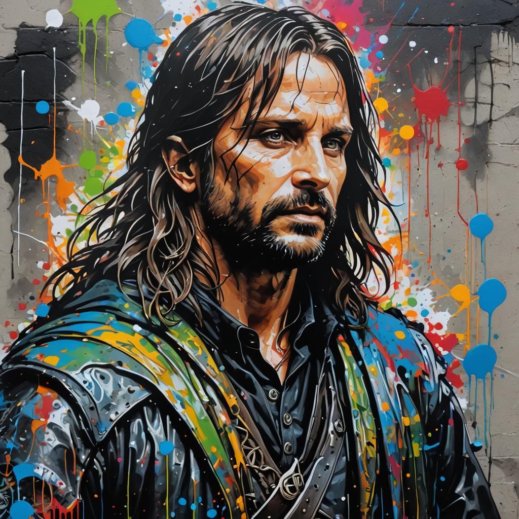 Aragorn as Graffiti Splash Art
