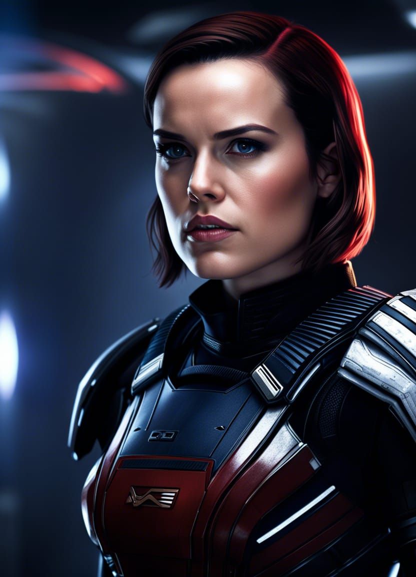 Hyperrealistic Commander Shepard Portrait