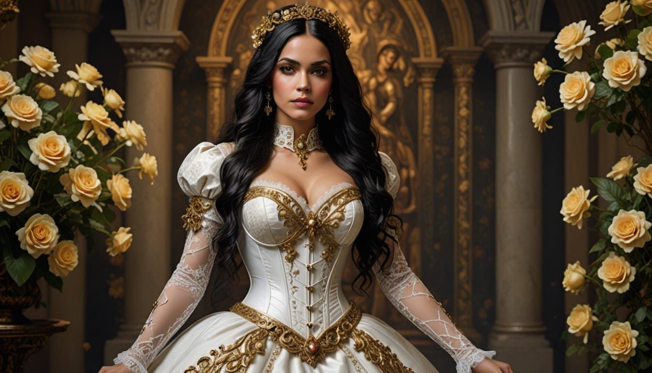 Dominican Woman in Sci-Fi Gothic Wedding Dress