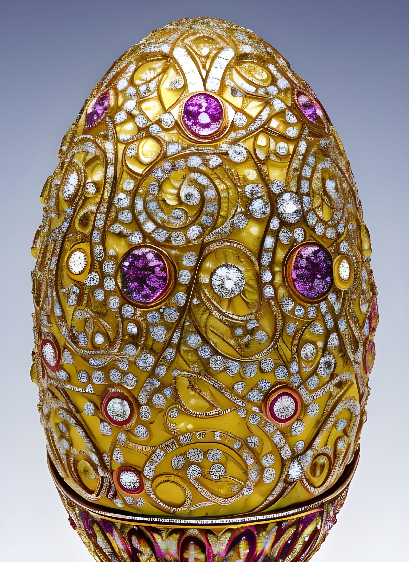 Intricate Fabergé Egg with Diamonds in HDR