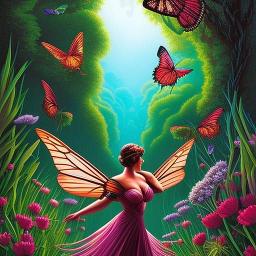 Butterfly pixie in field