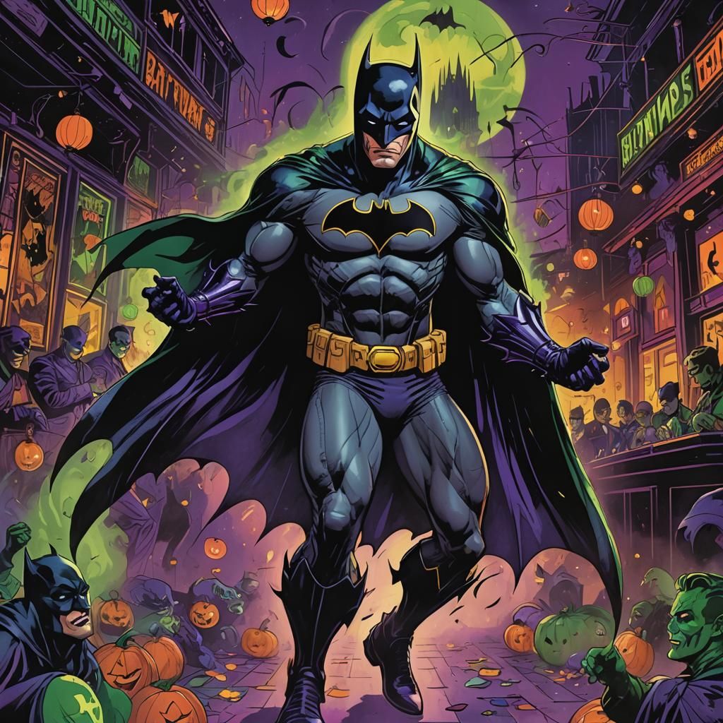 Batman's Groovy Halloween Night in Gotham, Comic Book Art