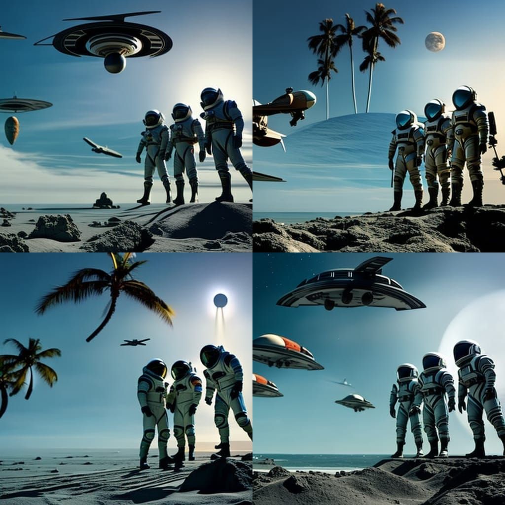 Astronauts' Beach Getaway in Spacecore Style