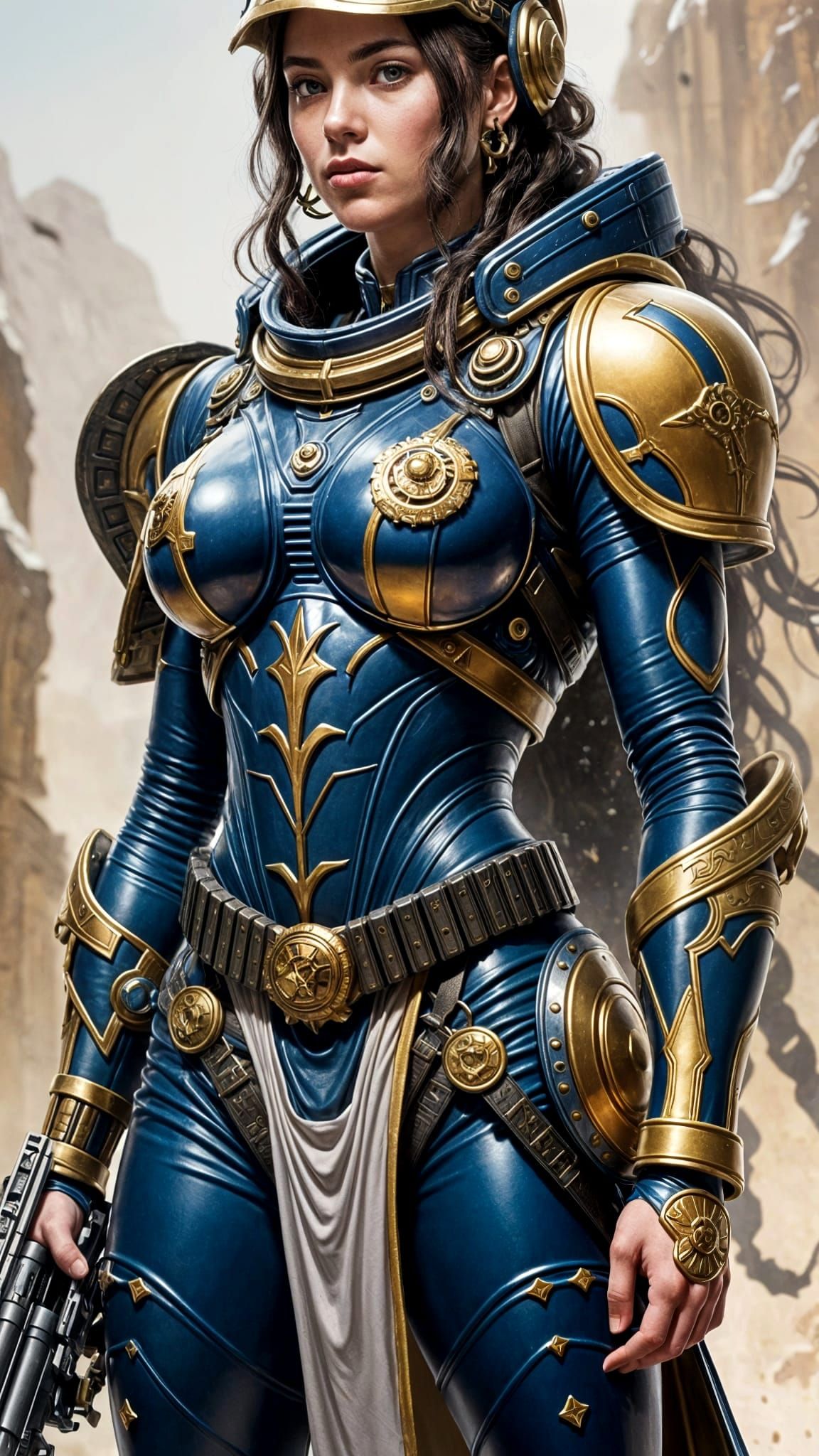 Female Space Marine in Ornate Armor