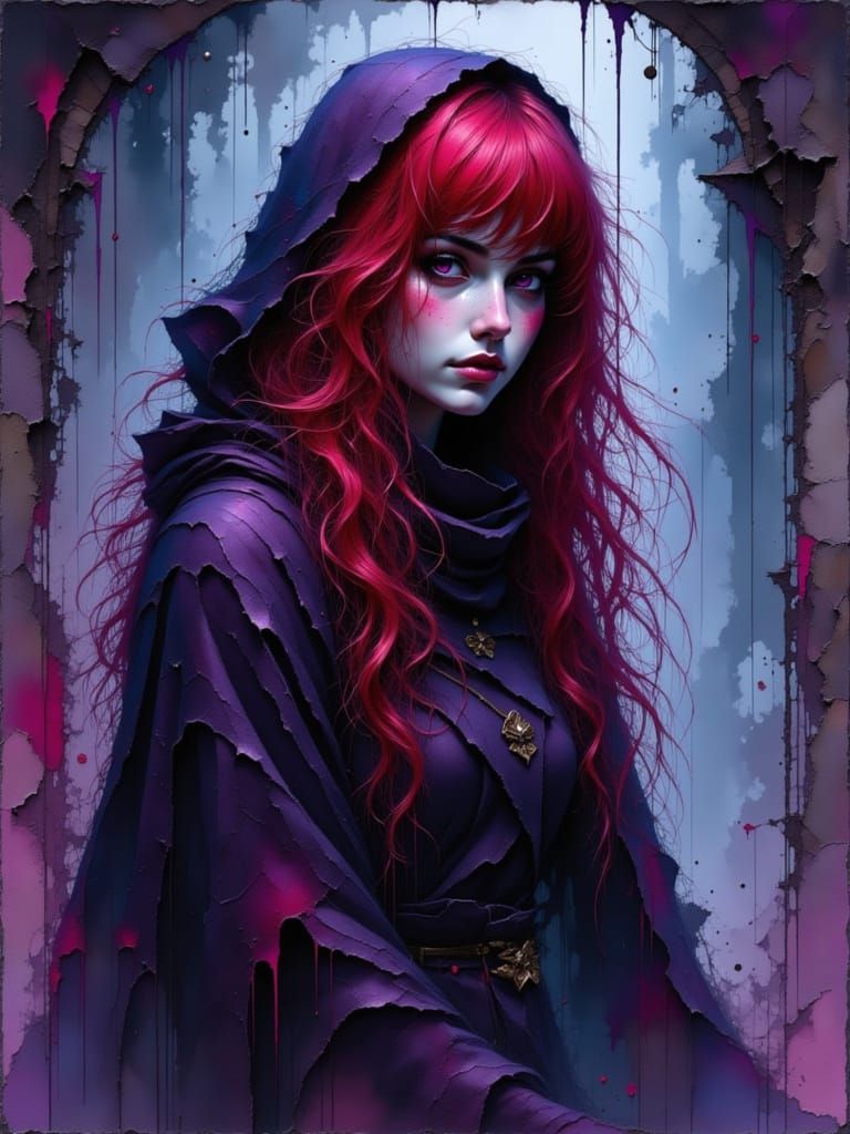 Lady Vampiress Portrait in Oil Painting Style