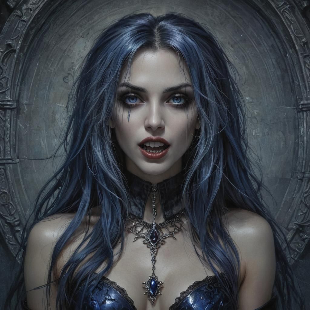 Gothic Vampire Goddess in Dark Fantasy Art