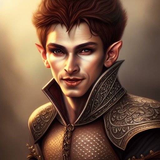 Halfling Rogue Fighter Portrait in Dramatic Lighting
