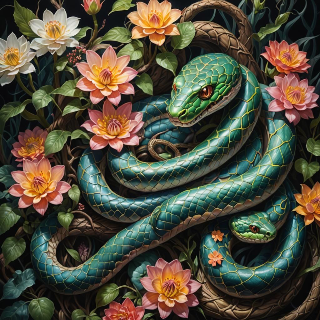 snakes and flowers