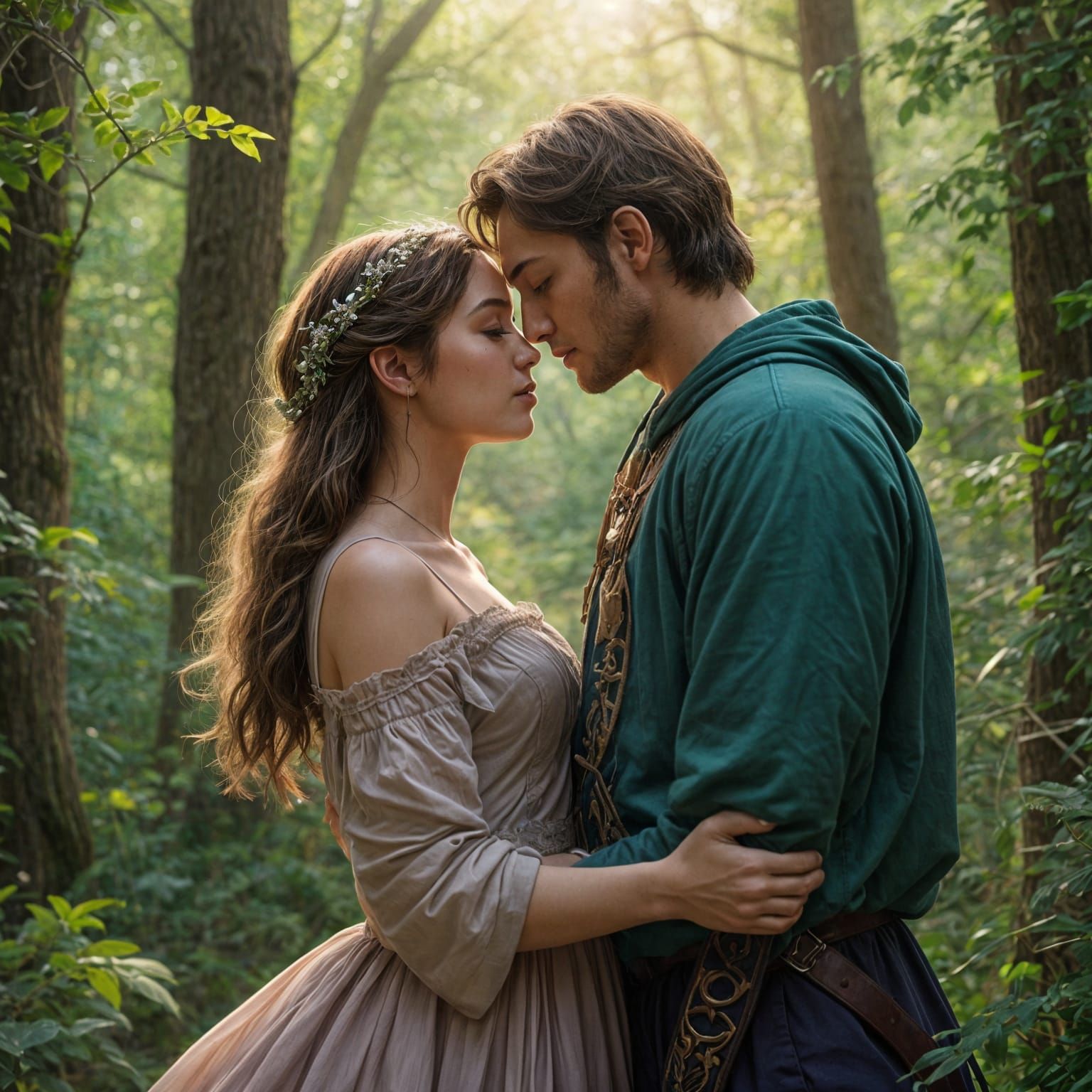 Romantic Fantasy Couple in Perfect Harmony