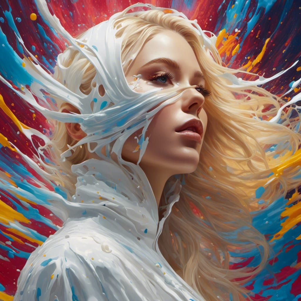 Woman in White Mask: Hyperrealistic Close-Up