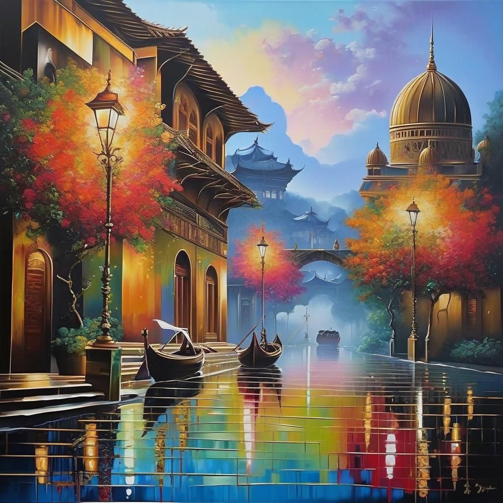 Psychedelic Fractal Waves in Neo-Romantic Style