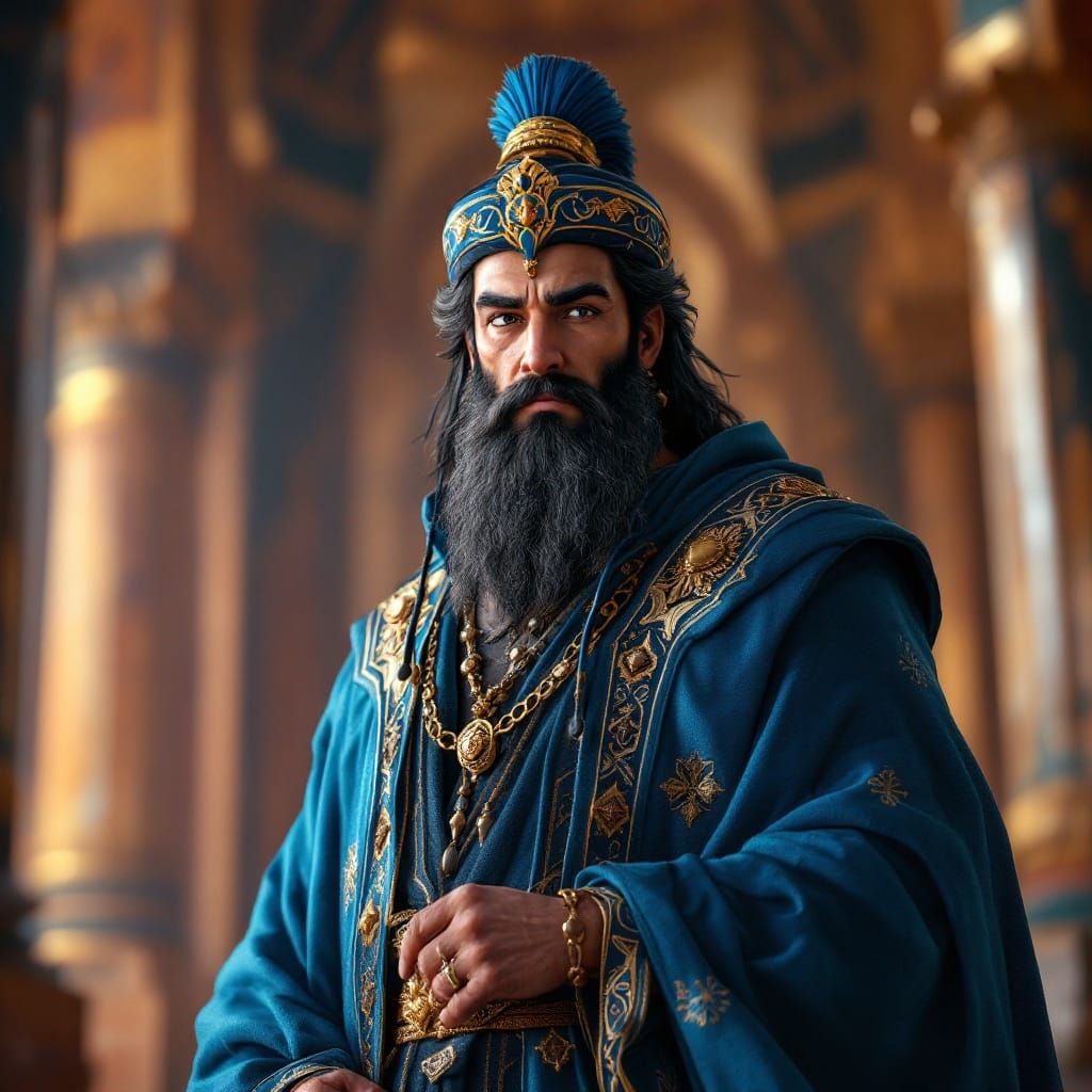 Middle Eastern Sultan in Detailed 3D Anime Style