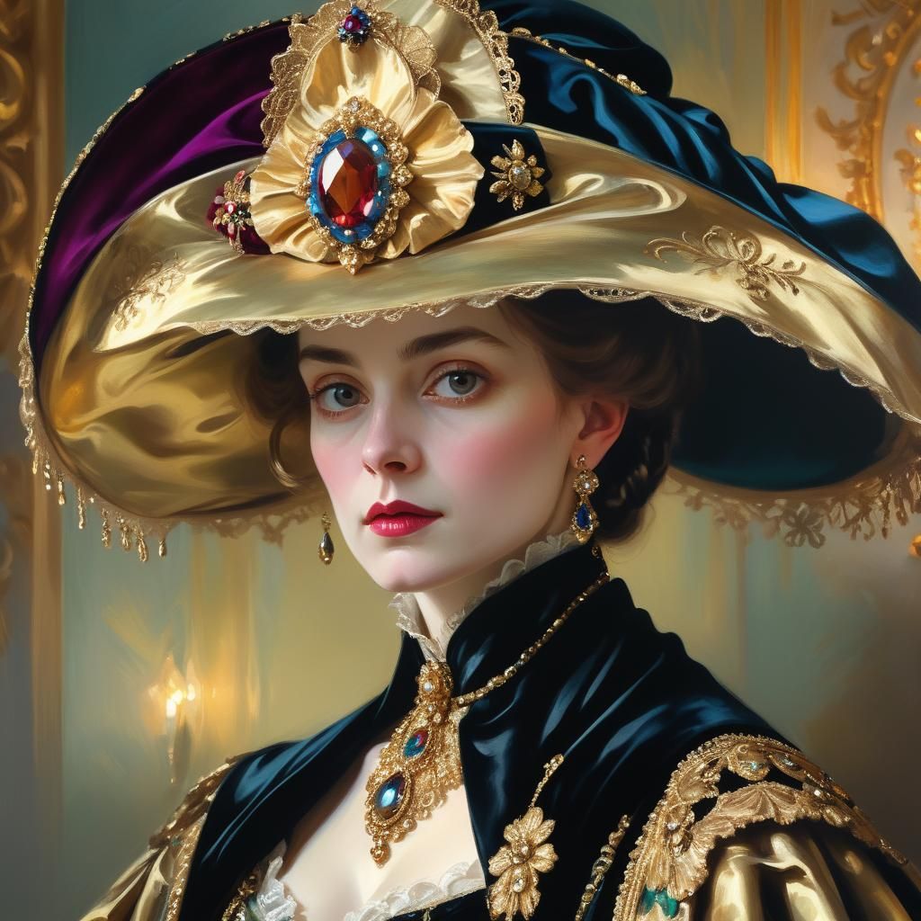 Victorian Woman Portrait in Madame X Style