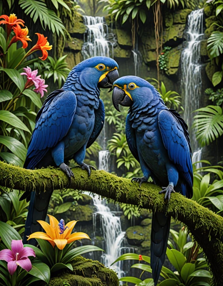 Exotic Jungle Encounter in Vibrant Colors