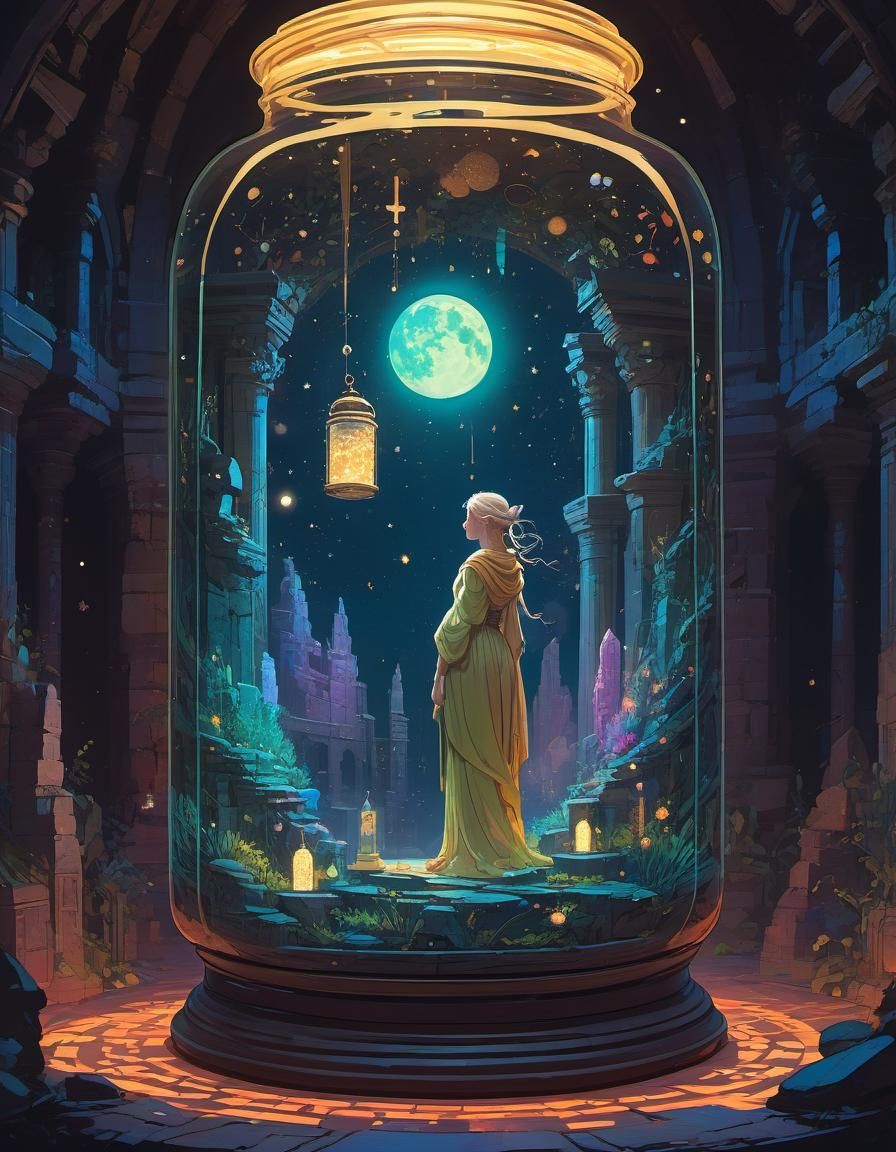 Fairy in Jar: Anime-Style Dungeon Scene